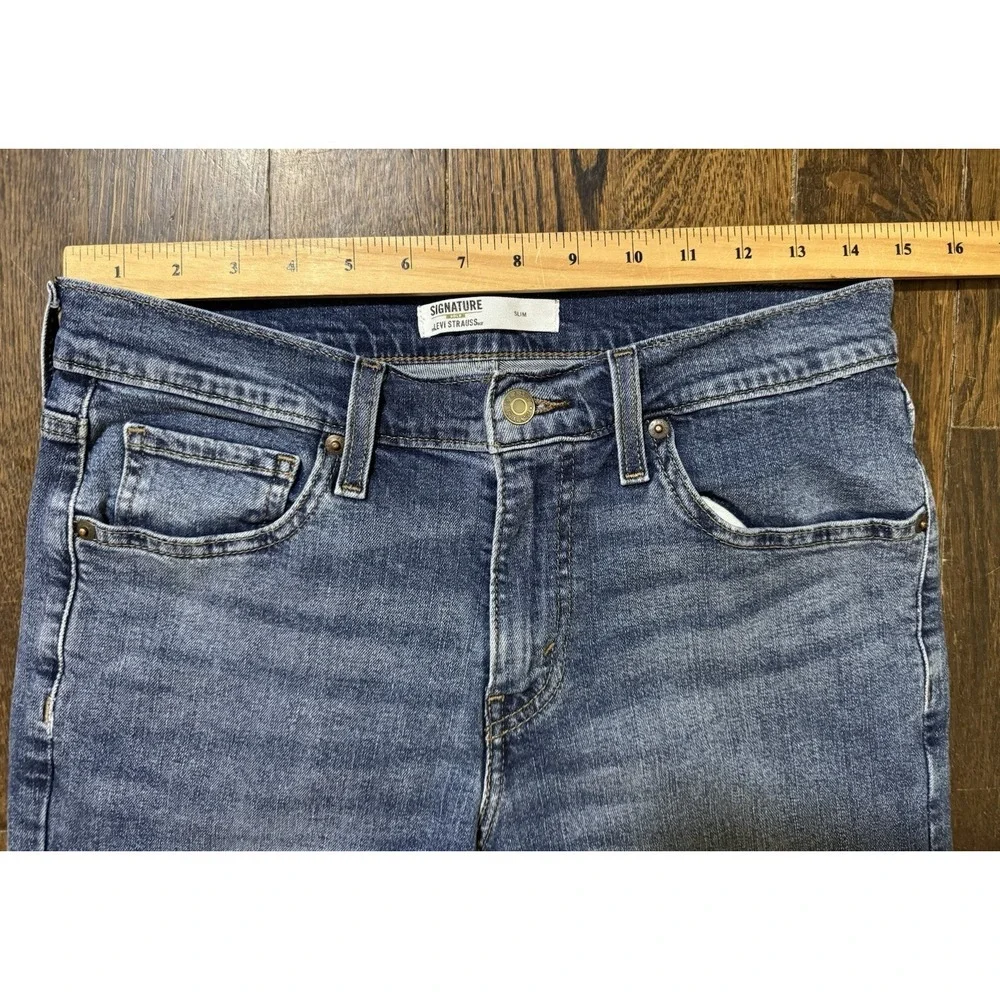 Levi‎ Strauss Signature Gold Slim Jeans Mens 30x32 Blue Excellent Low Rise